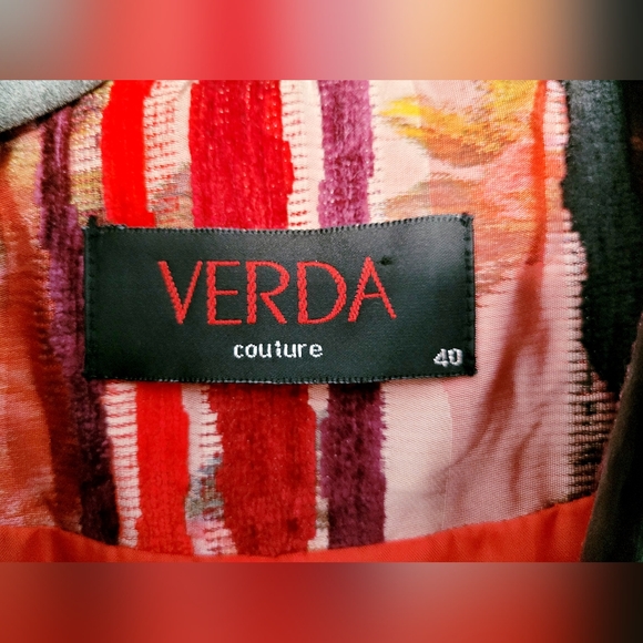 Verda Couture Exclusive Designer Jacket Multi Strips Wool Blend Size EU 40/US M - Picture 2 of 16